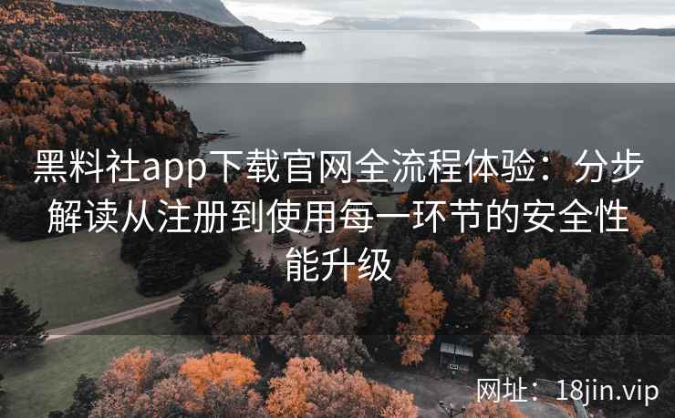 黑料社app下载官网全流程体验：分步解读从注册到使用每一环节的安全性能升级