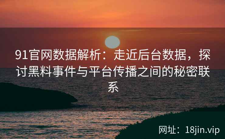 91官网数据解析：走近后台数据，探讨黑料事件与平台传播之间的秘密联系