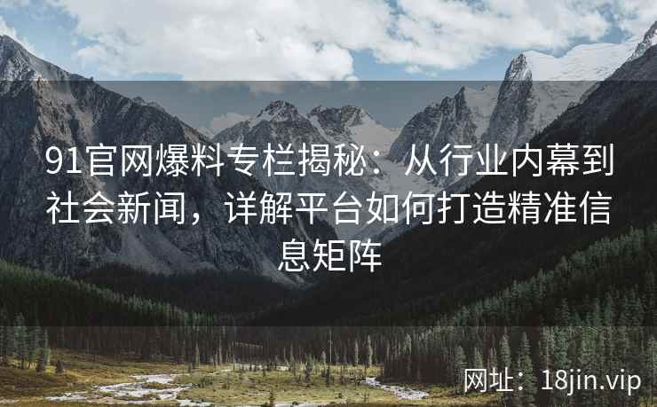 91官网爆料专栏揭秘：从行业内幕到社会新闻，详解平台如何打造精准信息矩阵