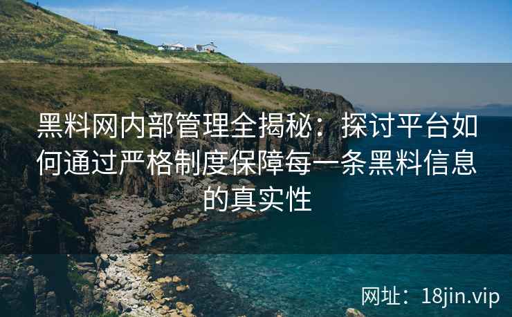黑料网内部管理全揭秘：探讨平台如何通过严格制度保障每一条黑料信息的真实性